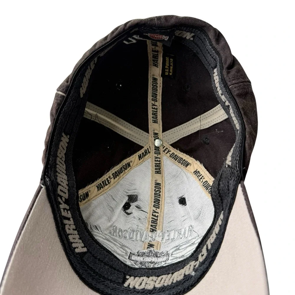 Harley Davidson Brown Flame Stretch Fit Hat Orlando Florida Embroidered